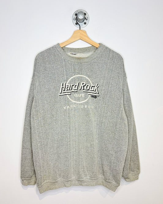 Vintage 90s Hard Rock Cafe Vancouver Ash Grey Crewneck Sweatshirt