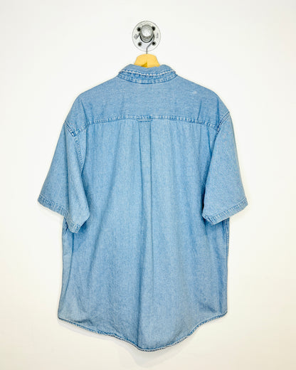 Vintage 90s Disney Tigger Short Sleeve Denim Button Up Shirt