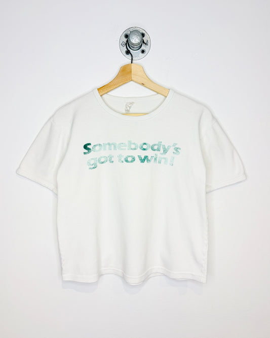 Vintage 90s Women’s “Irish Sweeper” White Tee Shirt