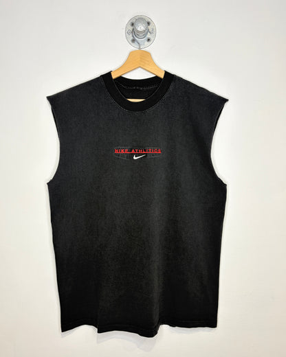 Vintage Nike Athletics Faded Black Cut Off Tank Top