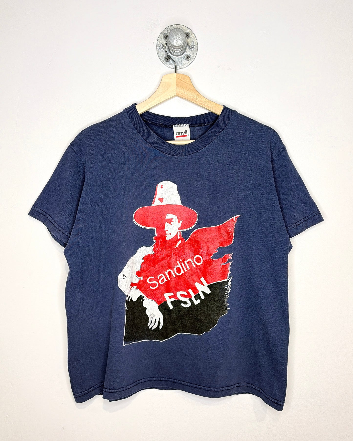 Vintage 90s Sandino FSLN Navy Blue Tee Shirt