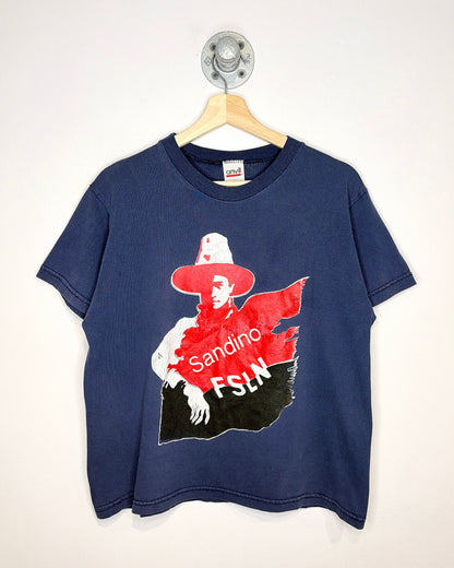 Vintage 90s Sandino FSLN Navy Blue Tee Shirt