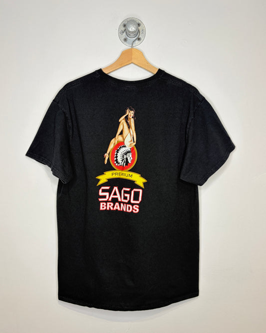 2000s Premium Sago Brands Black Tee Shirt