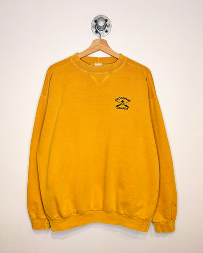 Vintage 90s Crossings Canada Faded Yellow Crewneck Sweatshirt