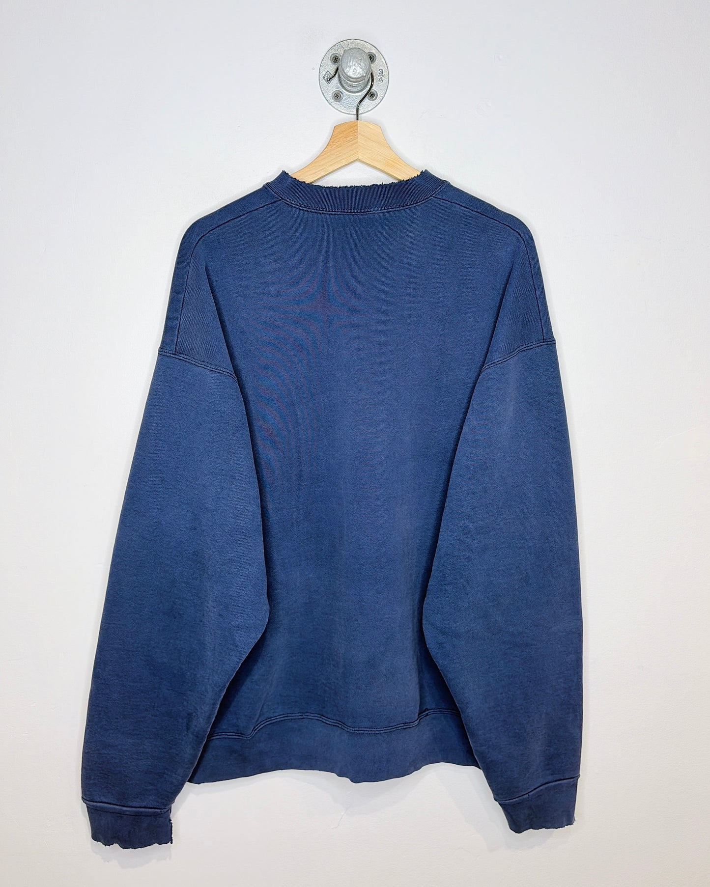 Vintage 90s Carleton Faded & Distressed Navy Supercotton Crewneck Sweatshirt