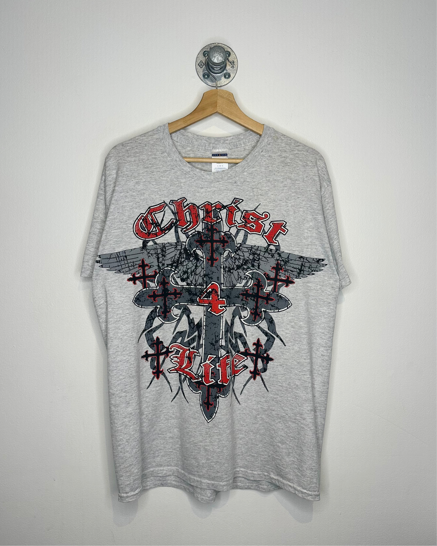 Y2K Christ 4 Life Heather Grey Tee Shirt