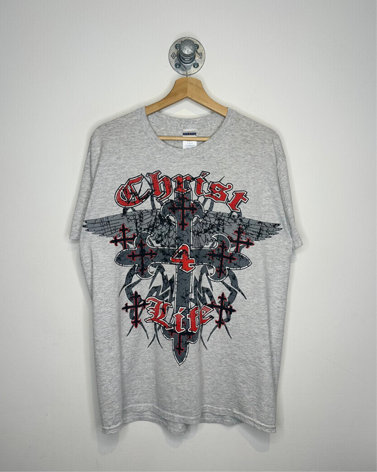 Y2K Christ 4 Life Heather Grey Tee Shirt