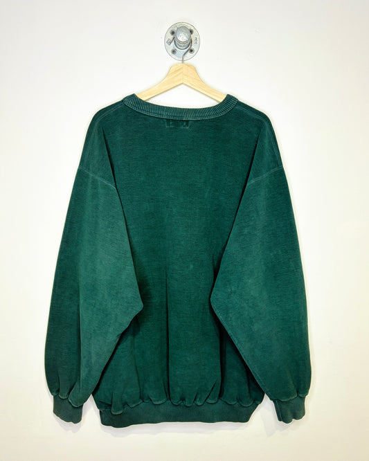 Vintage 90s Polypus Football Green Terry Crewneck Sweatshirt