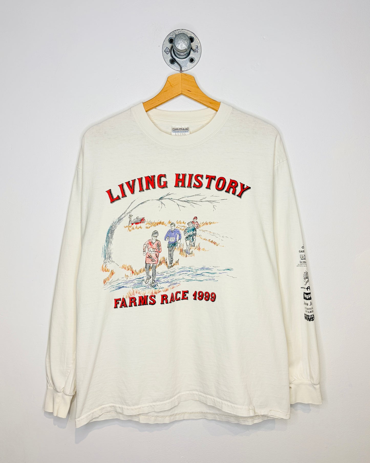Vintage 1999 Living History Farms Race White Longsleeve Shirt