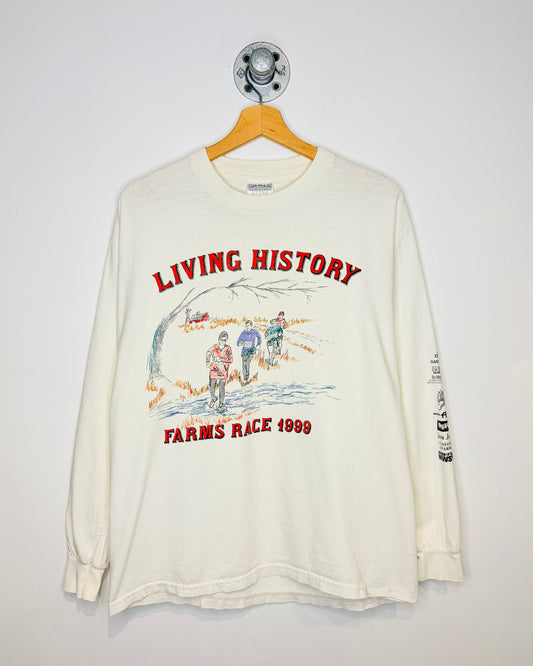 Vintage 1999 Living History Farms Race White Longsleeve Shirt