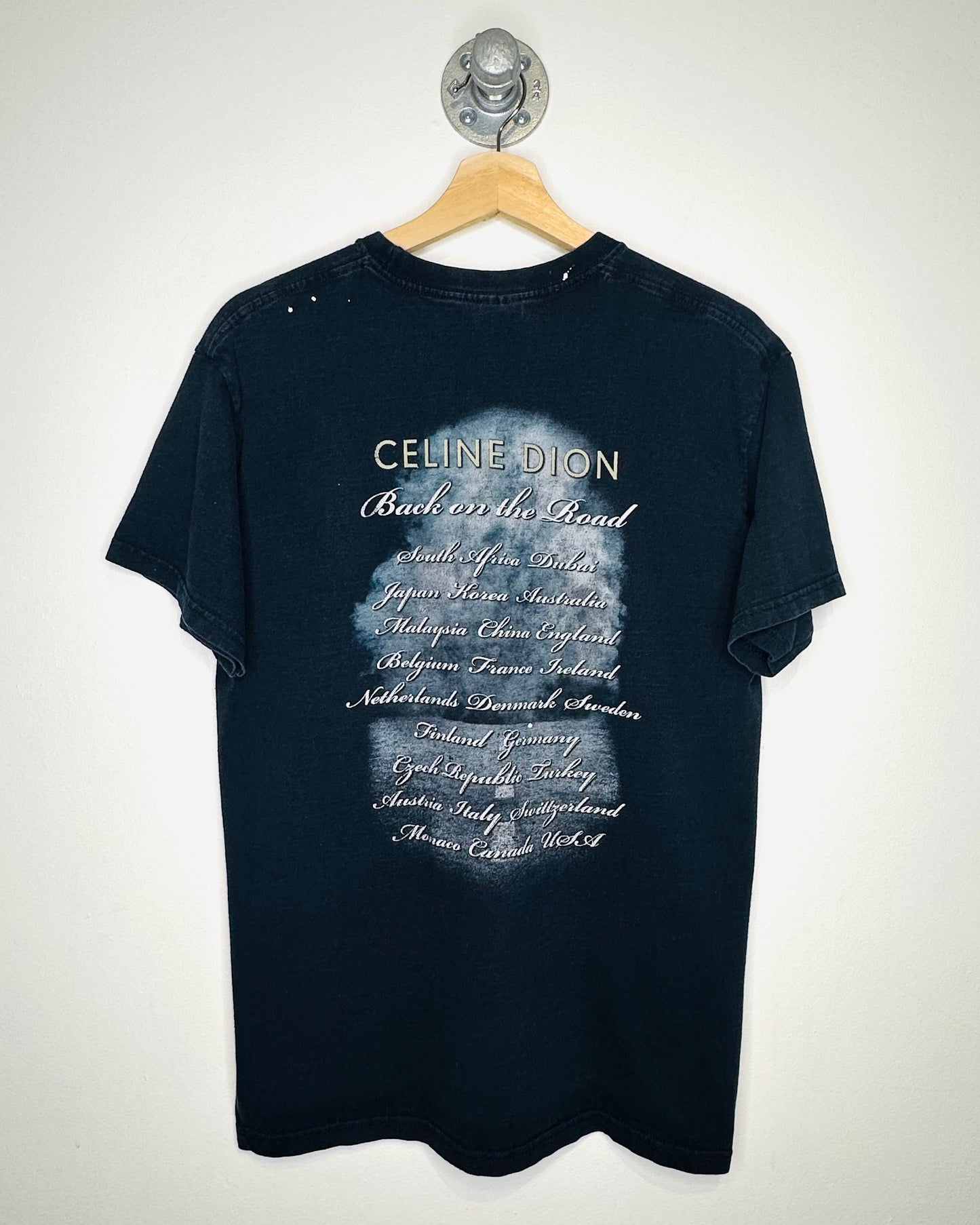 2000s Celine Dion Back On The Road Tour Black Tee Shirt