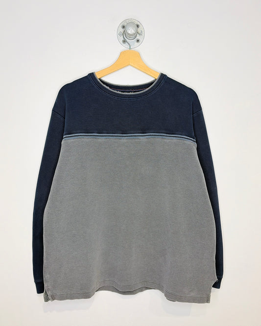 Y2K Point Zero TwoTone Navy & Grey Sweatshirt