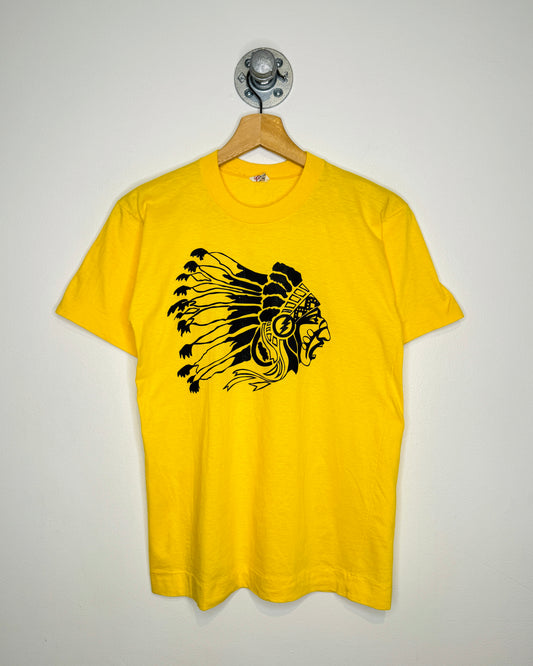 Vintage 1980s Native American Paper Thin Yellow Tee Shirt