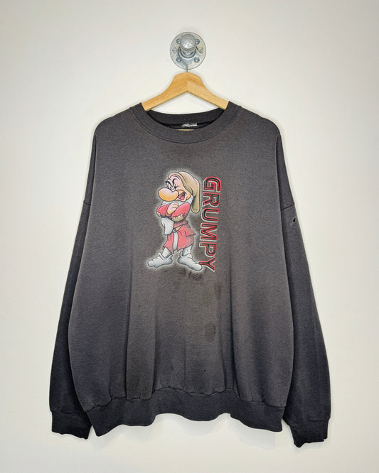 Vintage Disney Grumpy Charcoal Crewneck Sweatshirt