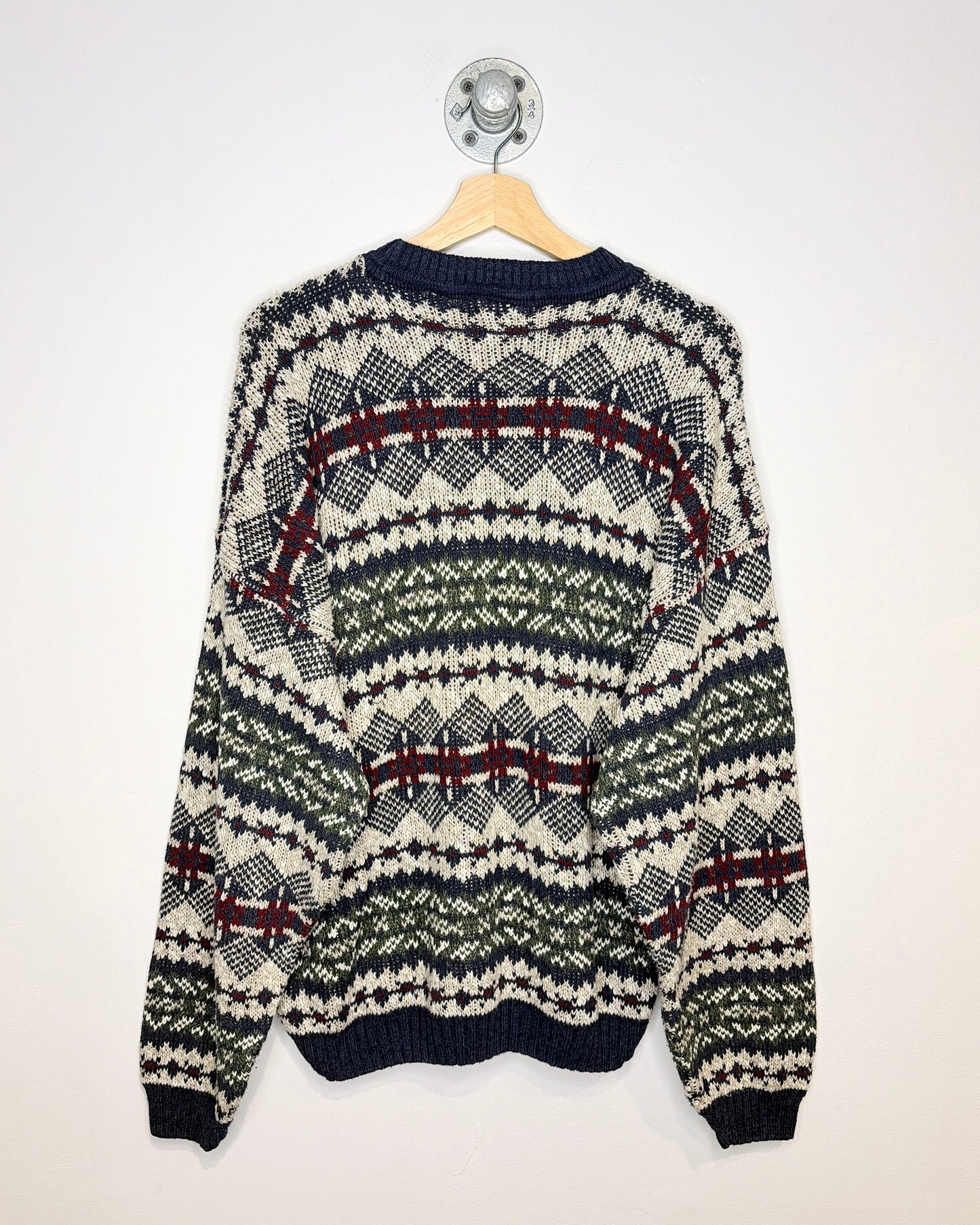 Vintage 90s Northern Explorer Navy Patterned Sweater