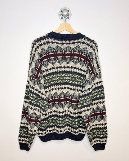 Vintage 90s Northern Explorer Navy Patterned Sweater