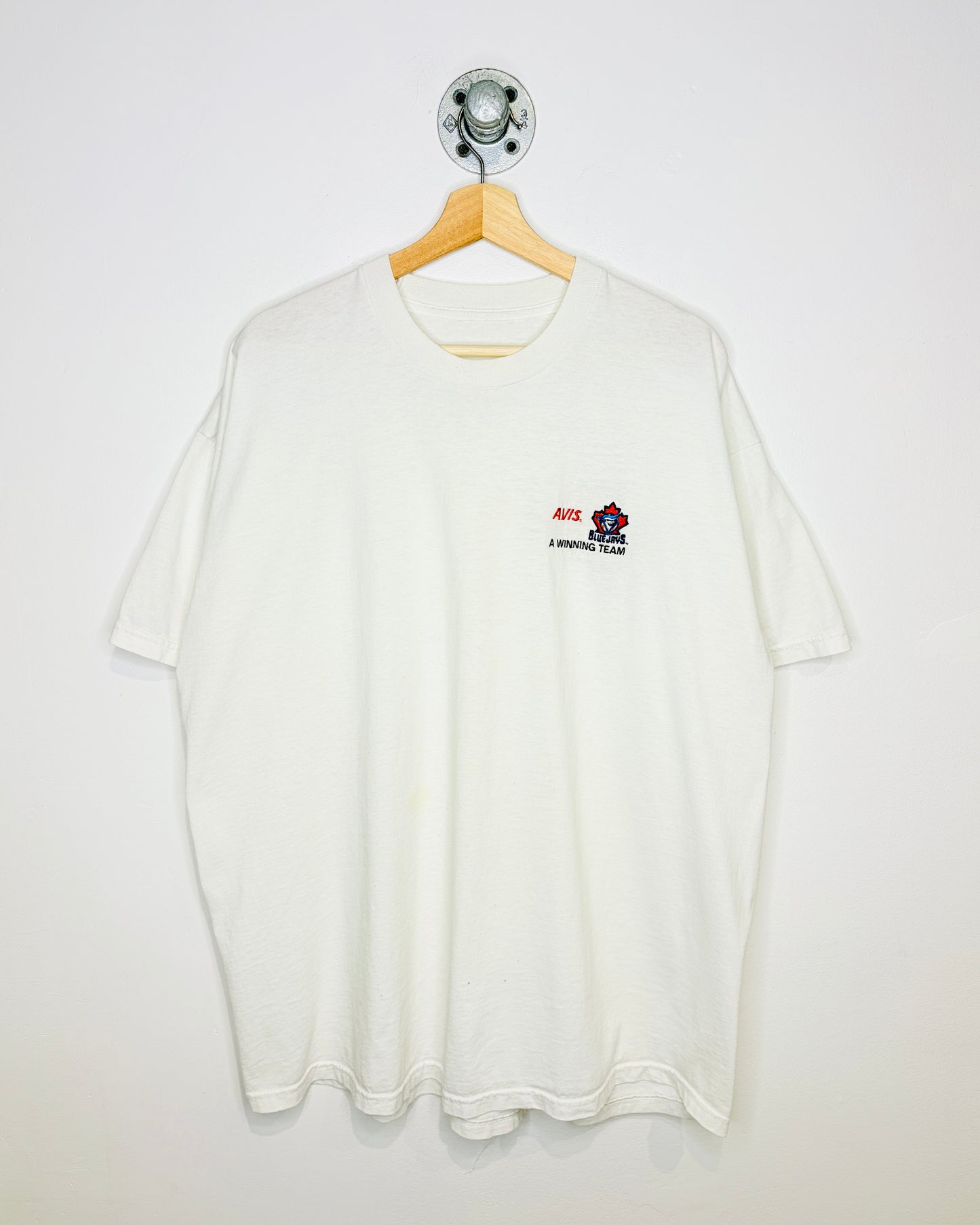 Vintage 90s Toronto Blue Jays Embroidered White Tee Shirt