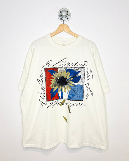 Vintage 90s Sunflower White Tee Shirt