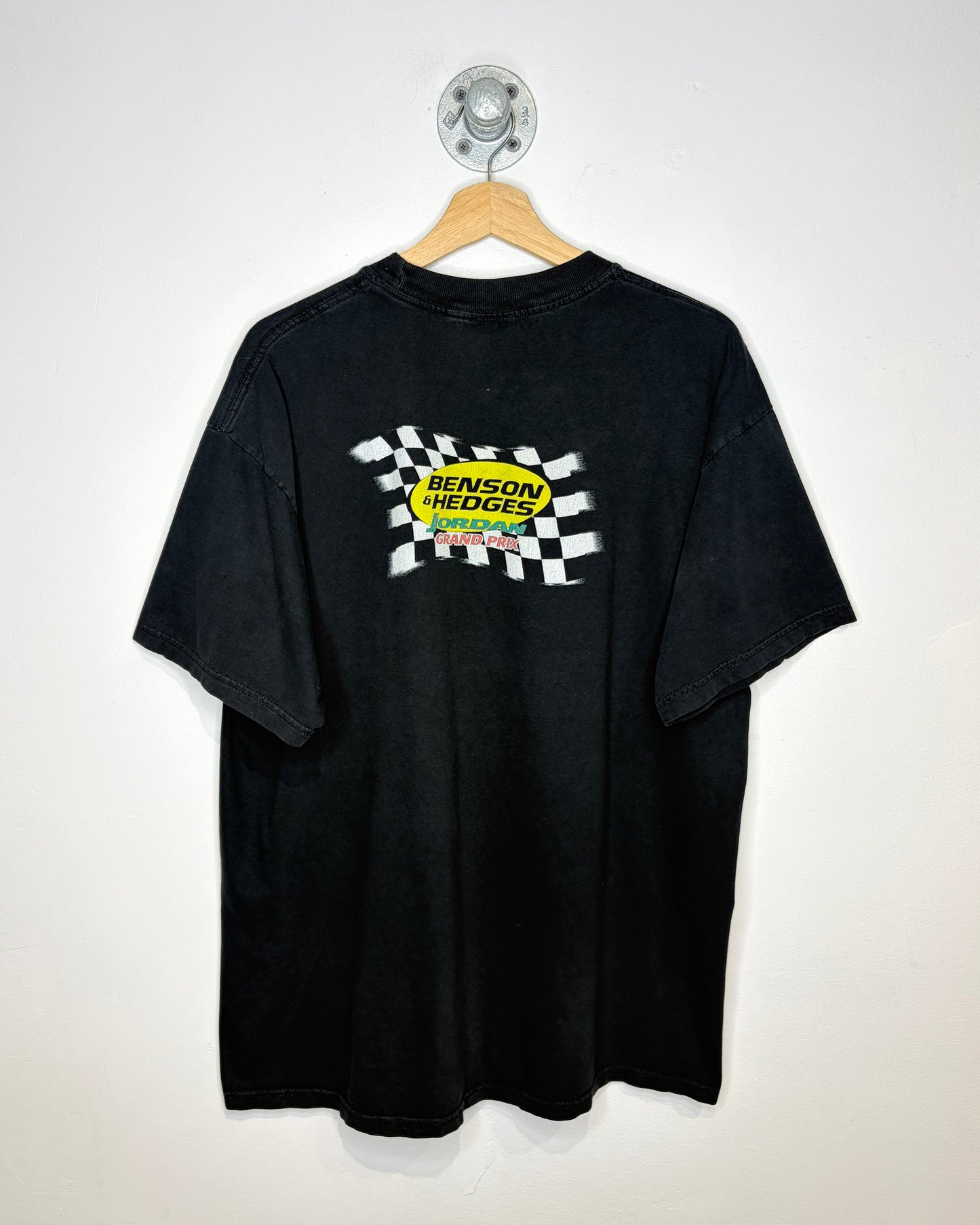 Vintage 1990s Benson & Hedges Jordan Grand Prix Black Tee Shirt