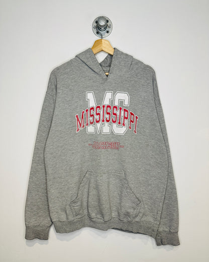 Vintage Late 1990s Mississippi Jackson Grey Hoodie