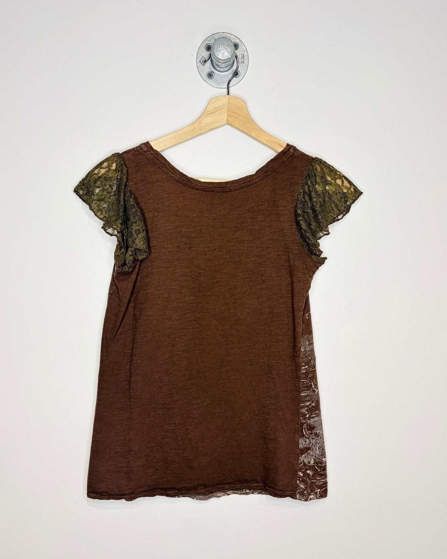 Y2K Women’s RXB Earth Tone Affliction Style V-Neck Top