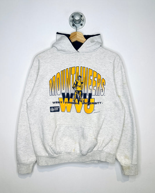 Vintage 1993 West Virginia Mountaineers Twotone Grey Hoodie