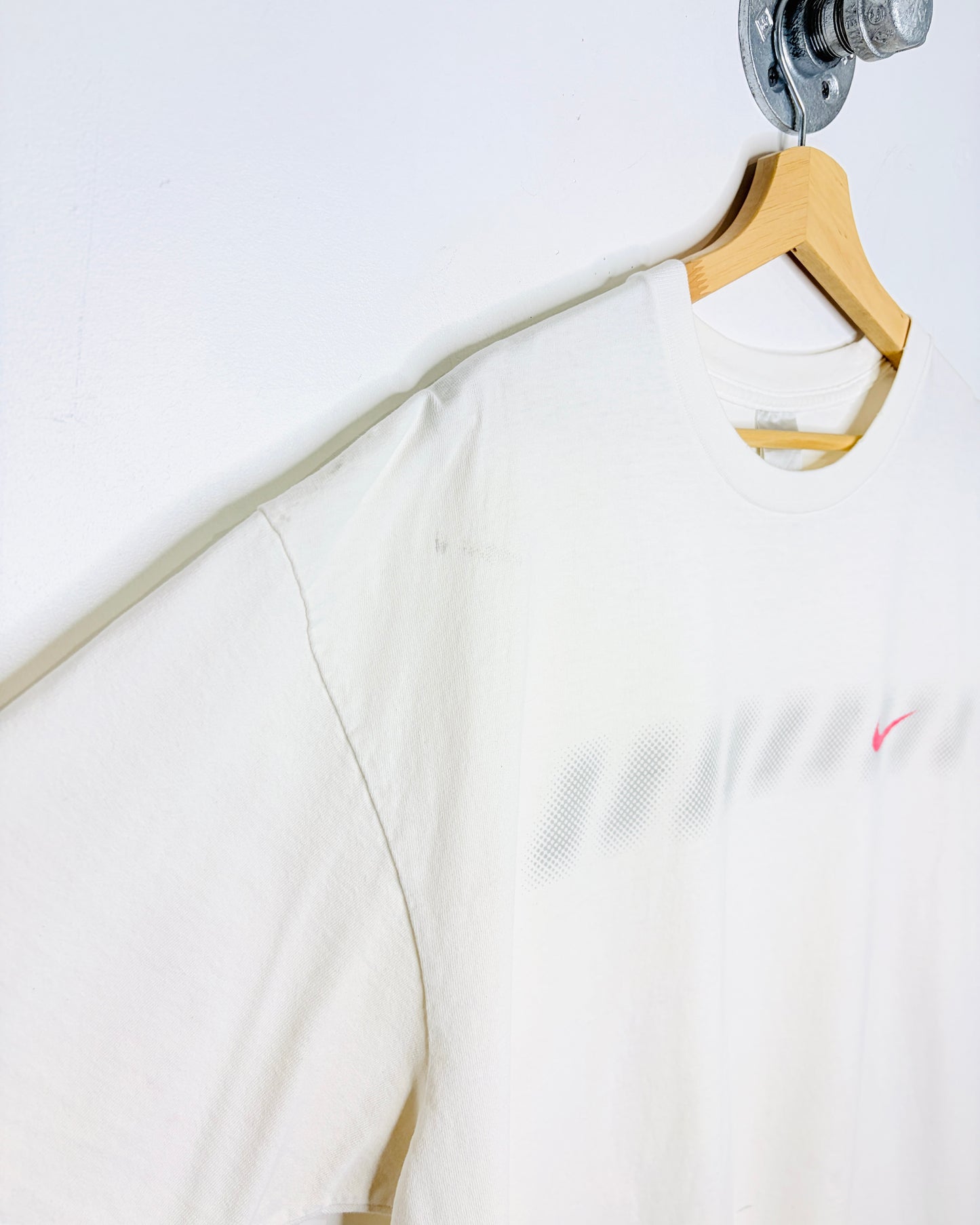 Vintage 90s Nike Half Tone Swoosh White Tee Shirt