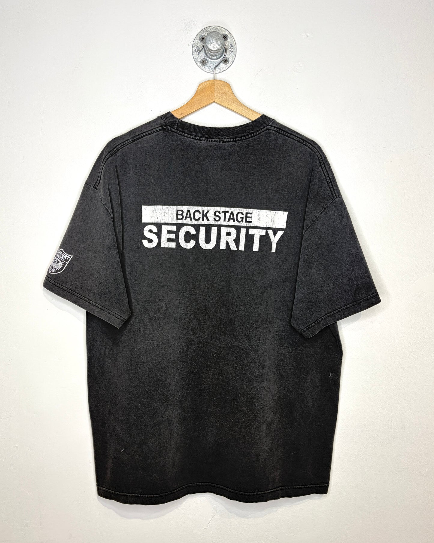 Vintage Concert Security Faded Black Tee Shirt