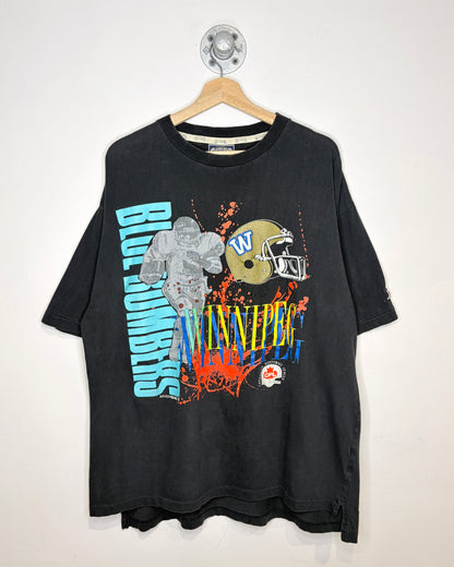 Vintage 1990 Winnipeg Blue Bombers Black Tee Shirt