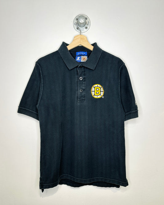Vintage 90s Boston Bruins Black Polo Shirt