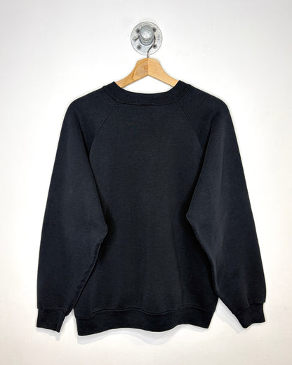 Vintage 90s Horse Race Eventing Black Raglan Crewneck Sweatshirt