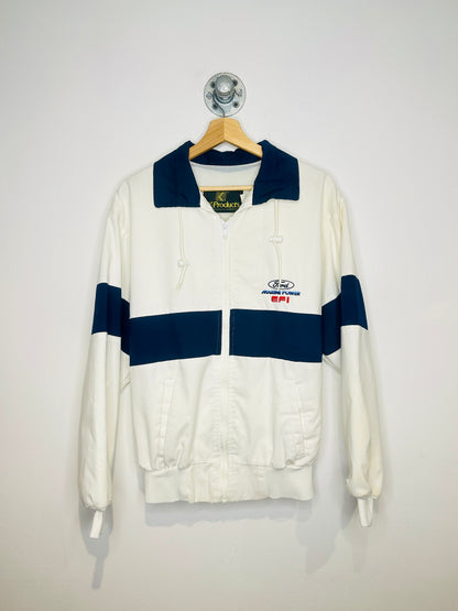 Vintage 1980s Ford Marine Power White And Navy Zip Up Jacket