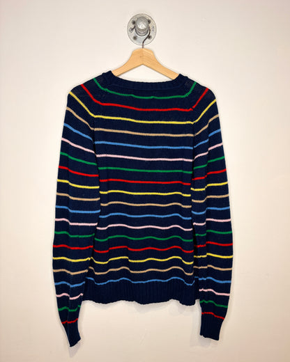Vintage 90s Tilbury Navy Blue Striped Lightweight Sweater