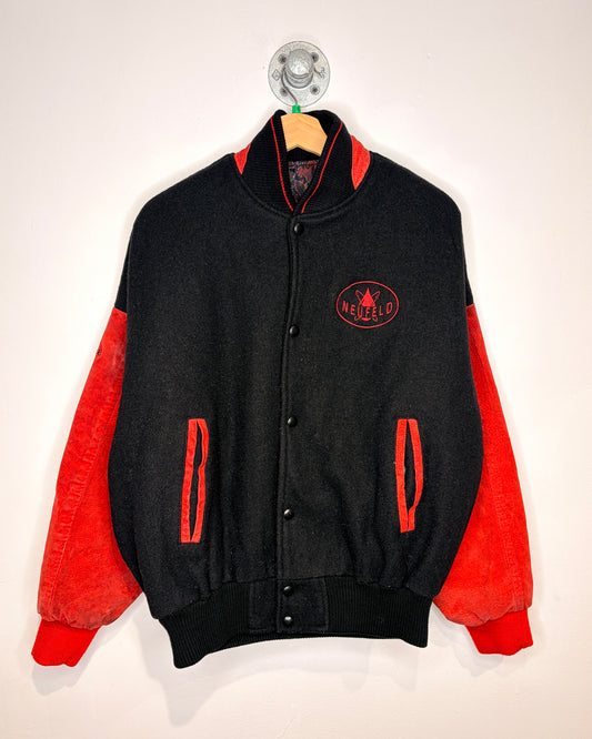 Vintage 90s Neufeld Canada Sportswear TwoTone Wool Varsity Jacket