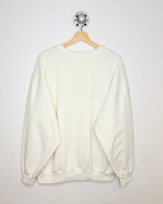 Vintage 90s Ikeda Embroidered White Crewneck Sweatshirt