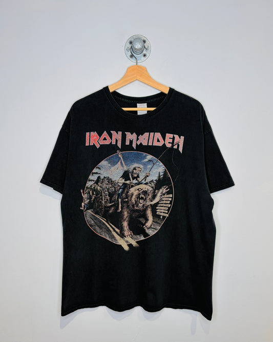 Iron Maiden Canadian Tour Faded Black Tee Shirt
