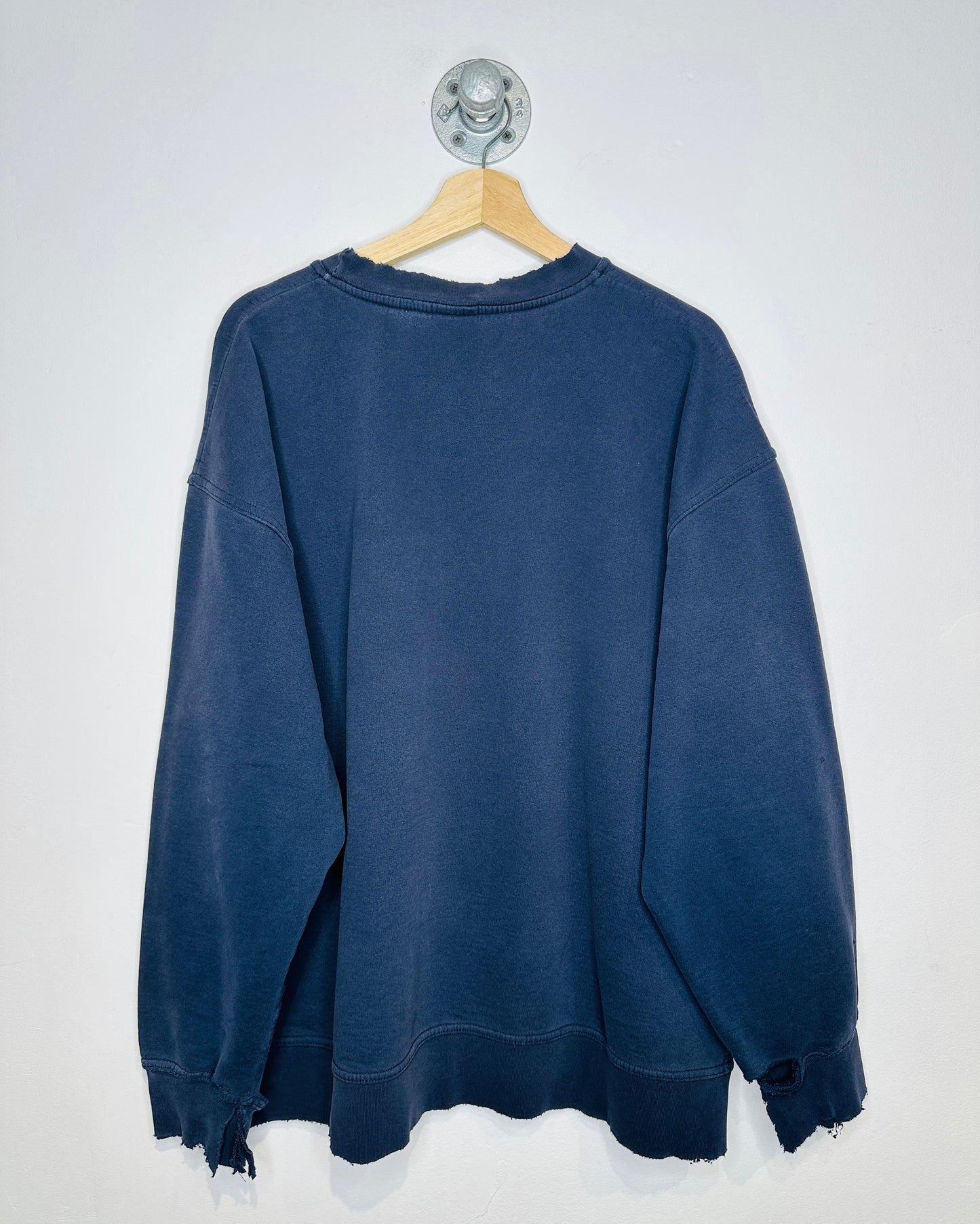 Vintage 1990s BUM Equipment Navy Distressed Sweatshirt Crewneck