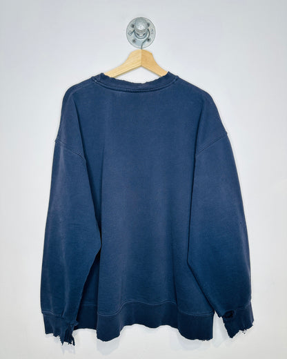 Vintage 1990s BUM Equipment Navy Distressed Sweatshirt Crewneck