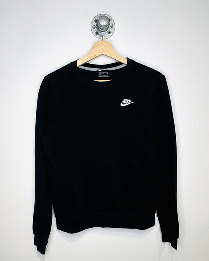 2000s Nike Swoosh Black Thin Crewneck Sweatshirt