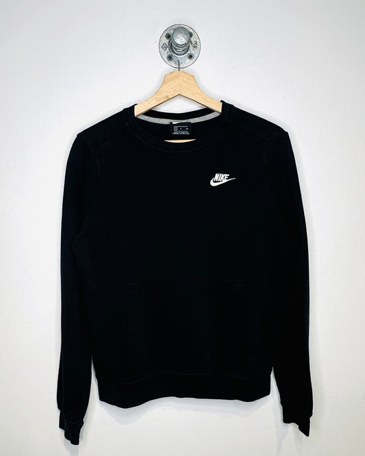 2000s Nike Swoosh Black Thin Crewneck Sweatshirt