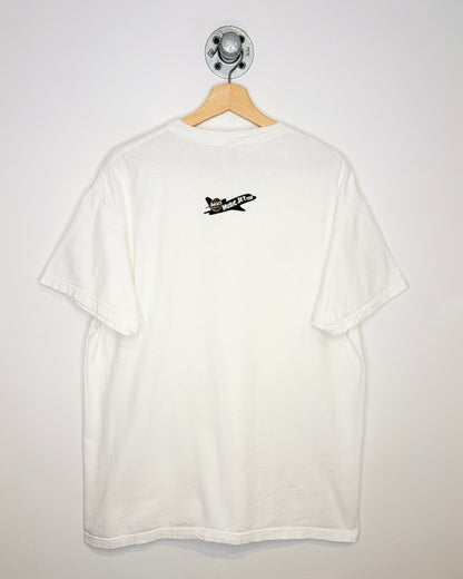 Vintage 2000s Mgd Genuine Draft Music Jet Tour White Tee Shirt
