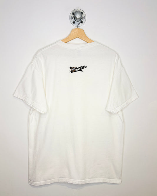 Vintage 2000s Mgd Genuine Draft Music Jet Tour White Tee Shirt