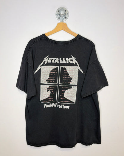 Metallica World Wired Tour Faded Black Tee Shirt