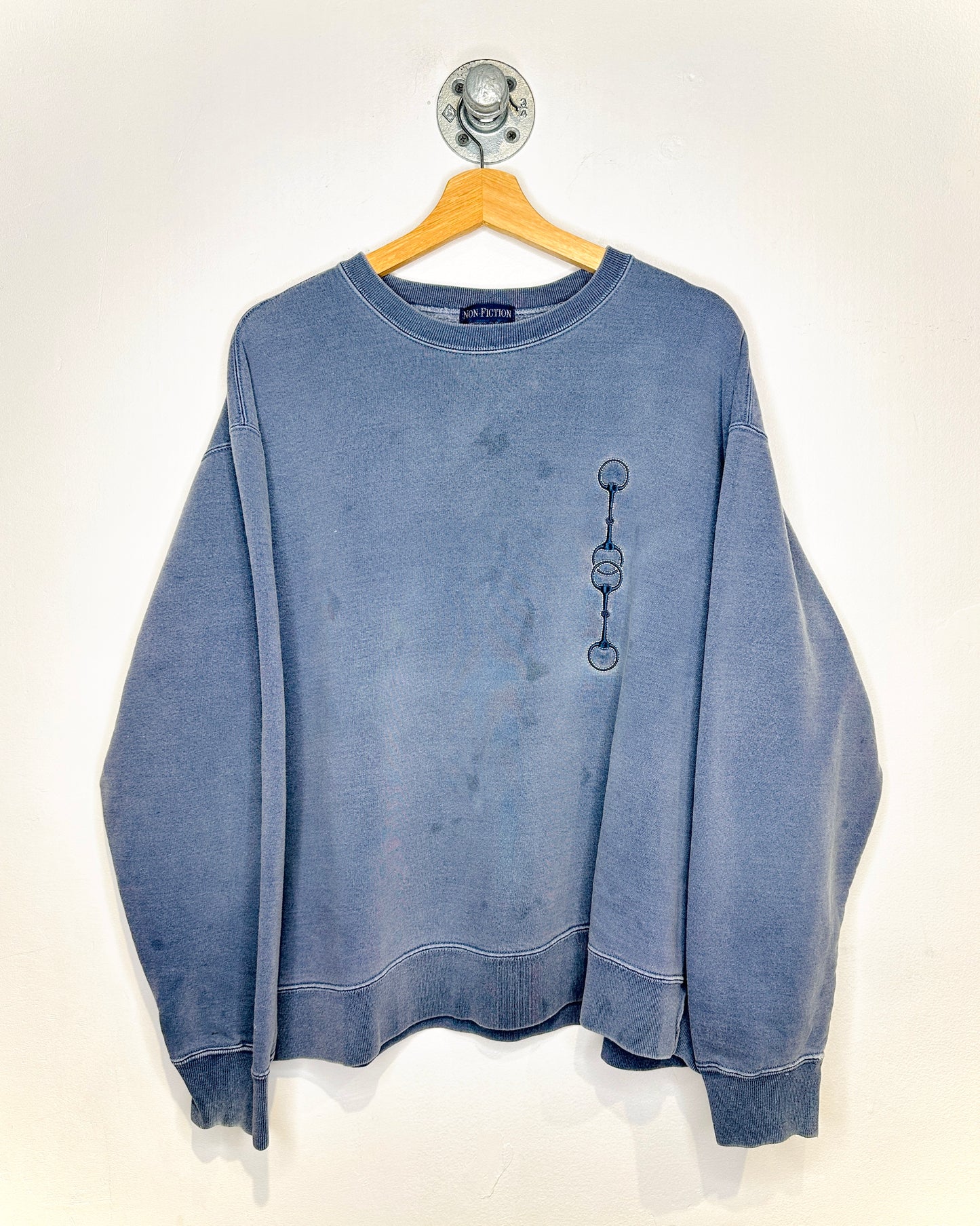 Vintage 1990s Non-Fiction Faded Navy Crewneck Sweatshirt