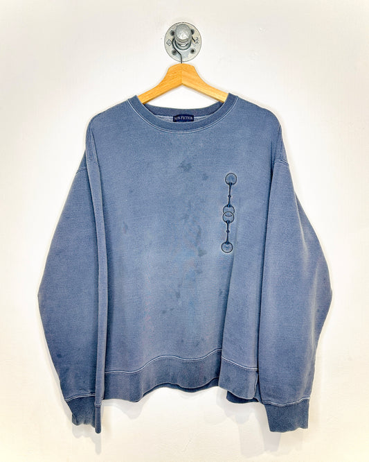 Vintage 1990s Non-Fiction Faded Navy Crewneck Sweatshirt