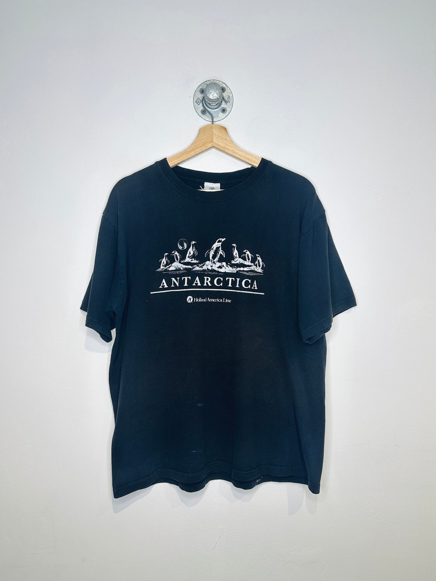 Vintage 1990s Antarctica Penguin Black Tee Shirt