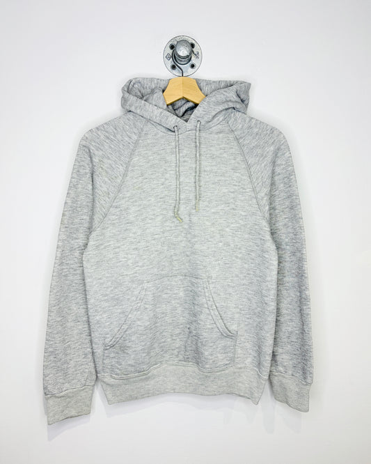 Vintage 90s Basset-Walker Blank Ash Grey Raglan Hoodie