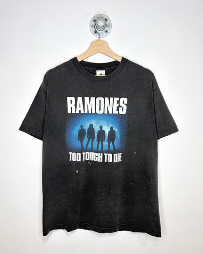 Vintage 1990s Ramones Too Tough To Die Black Tee Shirt