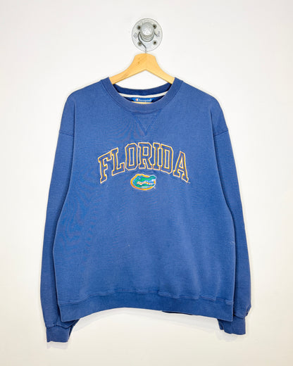 Vintage 2000s Champion Florida Gators Faded Blue Crewneck Sweatshirt