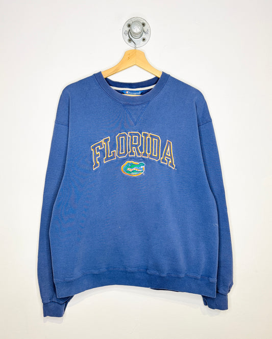 Vintage 2000s Champion Florida Gators Faded Blue Crewneck Sweatshirt